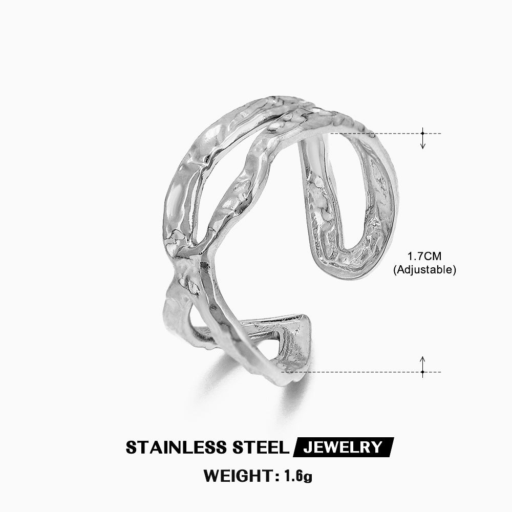 European and American fashion personality simple line cross opening ring
